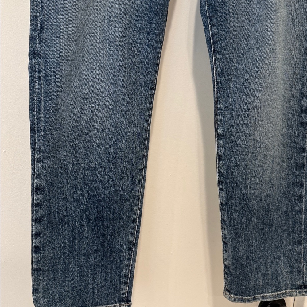 Koral Women's Crop Relaxed Selvage Skinny Blue Jeans Sz 34 - Picture 7 of 9